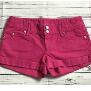 Lily pink short in denim print
